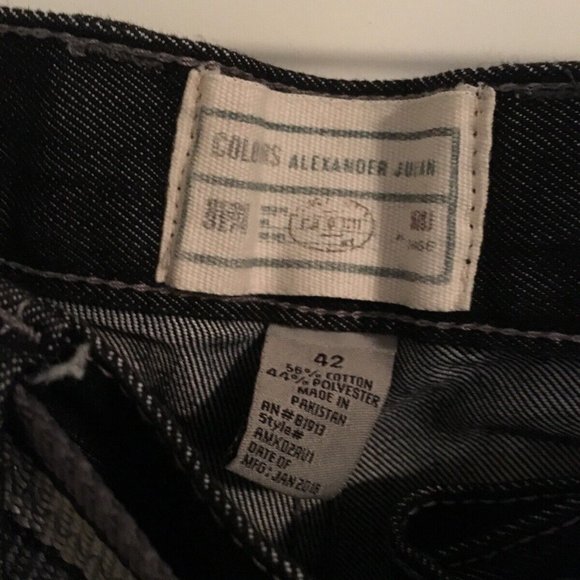 Colours Alexander Julian Men's Blackish Denim Jean Belted Shorts Sz 42 - Picture 3 of 6